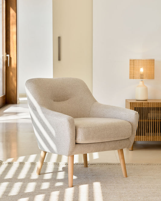 Candela armchair in beige FSC Mix Credit