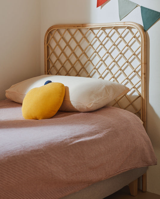 Citlalli headboard made from rattan with a natural finish, for 90 cm beds