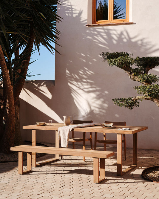 Canadell 100% outdoor table in solid recycled teak wood, 220 x 100 cm