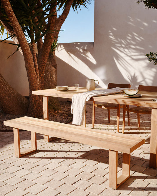 Canadell 100% outdoor bench in solid recycled teak wood, 210 cm