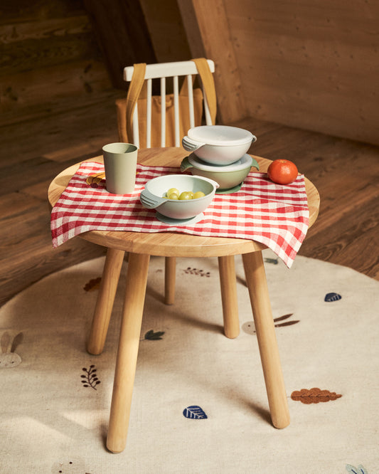 Round Dilcia kids table in solid rubber wood Ø 55 cm