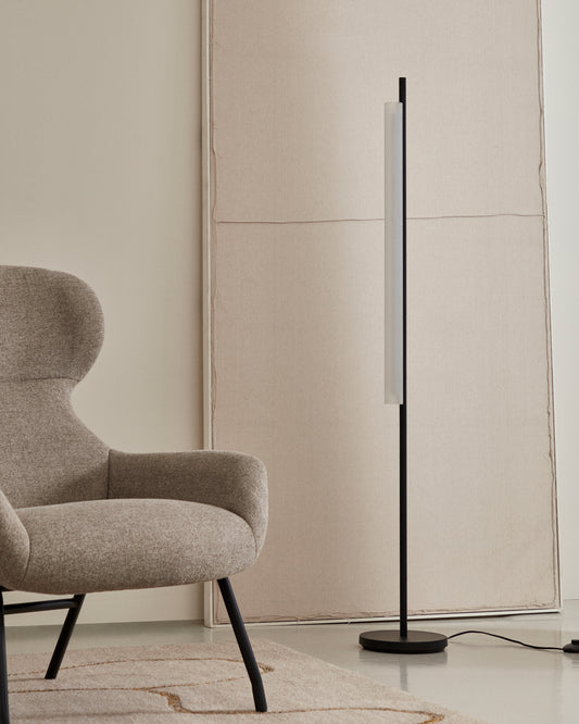 Vauxall floor lamp made of metal and frosted glass