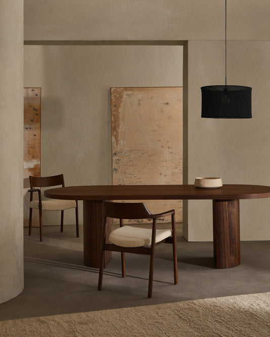 Nealy table with a walnut veneer in a dark finish, 240 x 100 cm