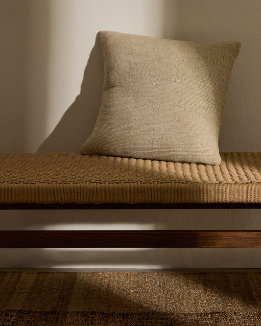 Machiel cushion cover in beige and white viscose jaquard  50  x 50 cm