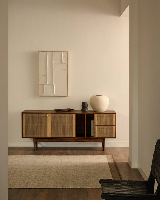 Nifelia beige wool jacquard rug, 160 x 230 cm