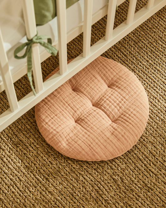 Laily pink cushion made of 100% cotton Ø30 cm