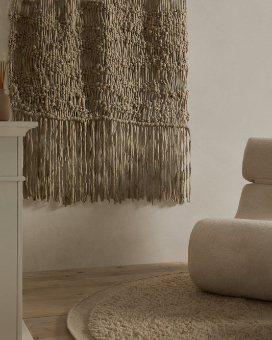 Fley wall tapestry in grey wool, 120 x 180 cm