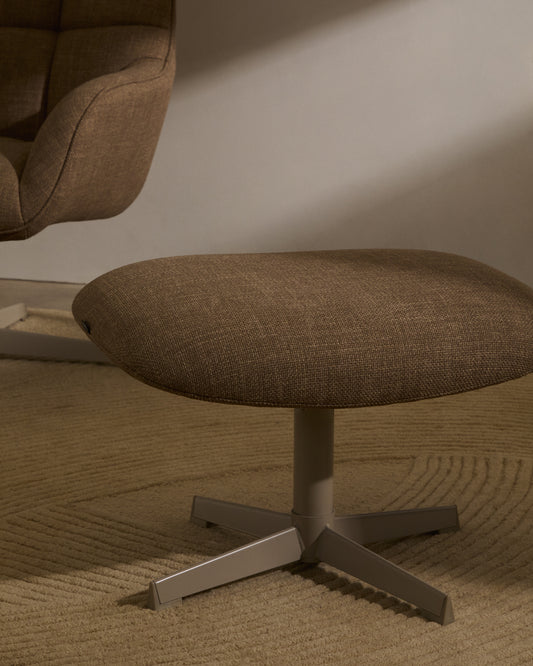 Jaspe light brown footrest with grey-finished metal, FSC 100%