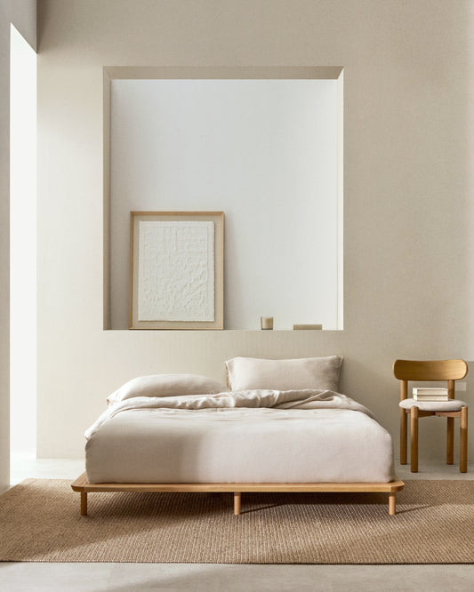 Anielle bed made from solid ash wood for a 180 x 200 cm mattress