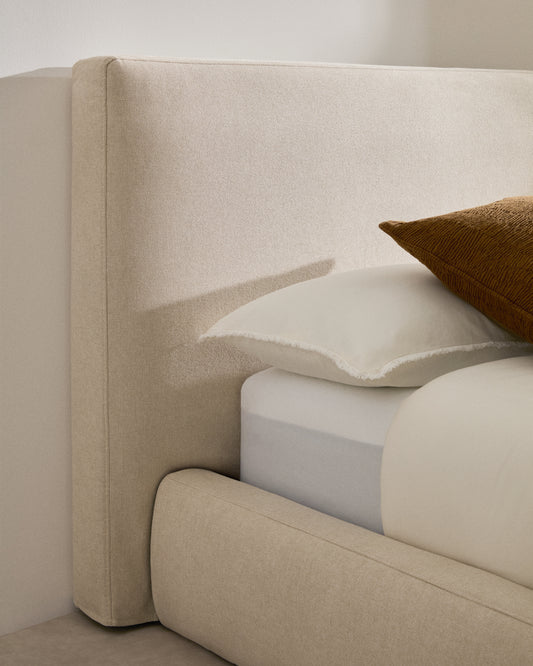 Beige Blok bed with removable covers for 90 x 200 cm mattress FSC Mix Credit