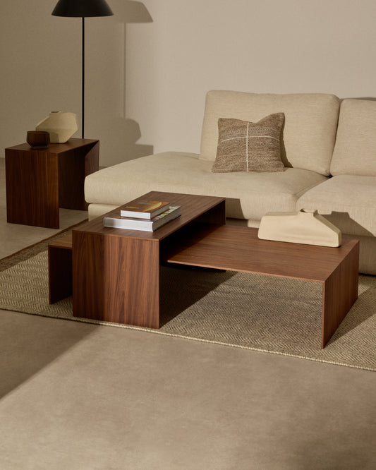 Litto walnut veneer coffee table, 140 x 70 cm