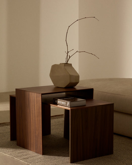 Litto walnut veneer coffee table, 90 x 45 cm