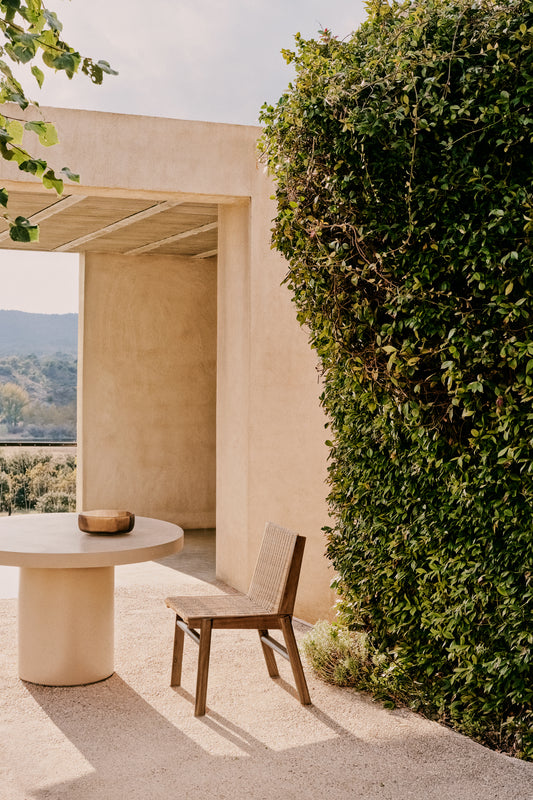 Itani chair in FSC 100% solid acacia wood and synthetic rattan