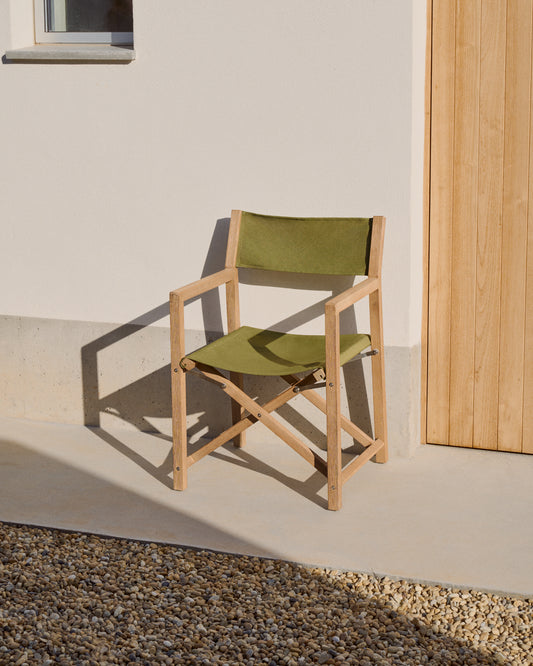 Vilara green outdoor folding chair made of FSC 100% solid acacia wood