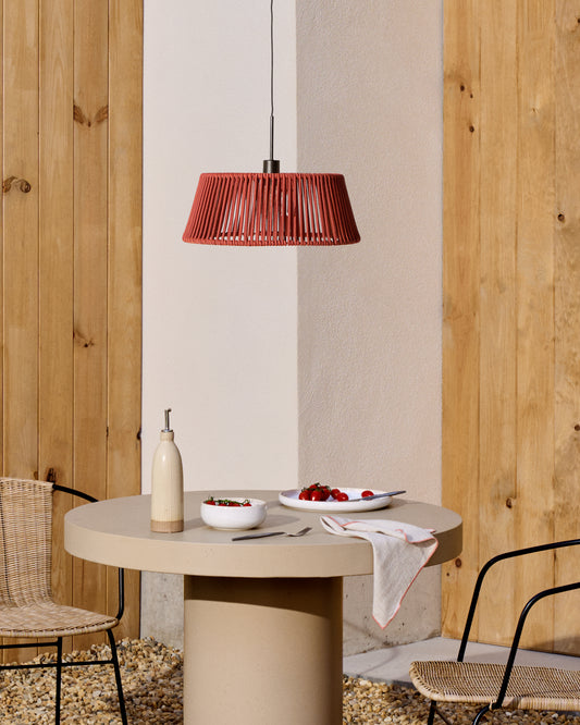 Aldet ceiling lampshade in terracotta mottled rope cord Ø46cm