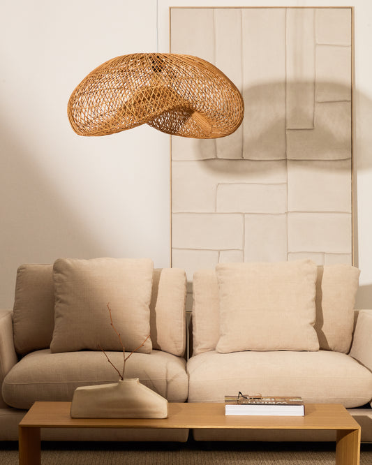 Isora rattan ceiling lamp shade with natural finish 80 x 35cm