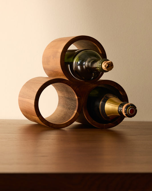 Sesilu small bottle rack in FSC 100% acacia wood