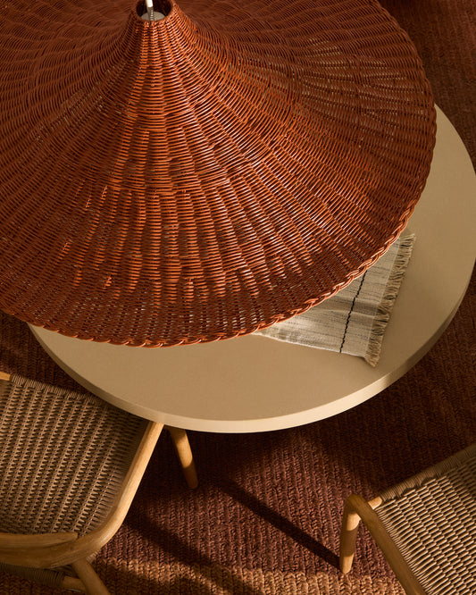 Bladia rattan ceiling lamp shade with terracotta finish Ø70cm