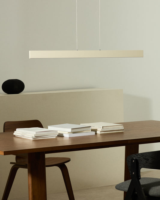 Boadella aluminium ceiling lamp with beige painted finish