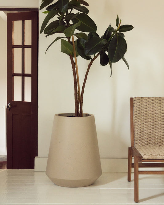 Calun beige cement planter Ø 50cm