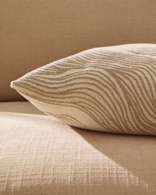 Ondara cushion cover with beige graphic detail 50 x 50cm