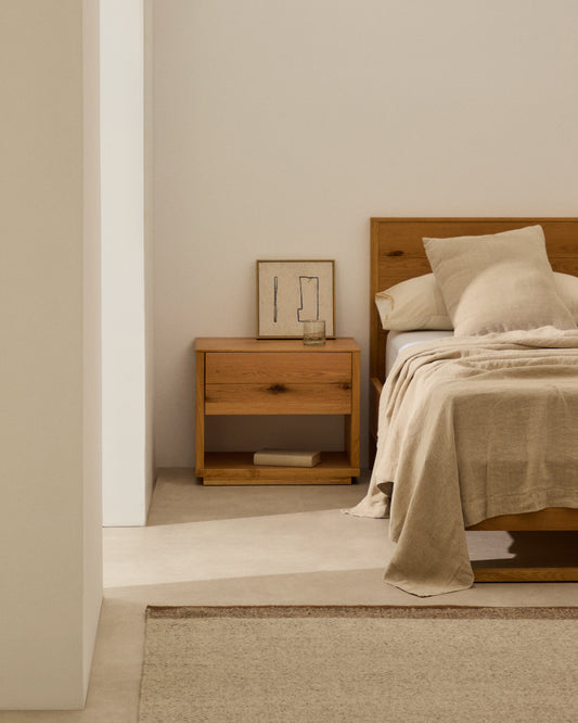 Tandi beige 100% linen bedspread for 90/135cm bed