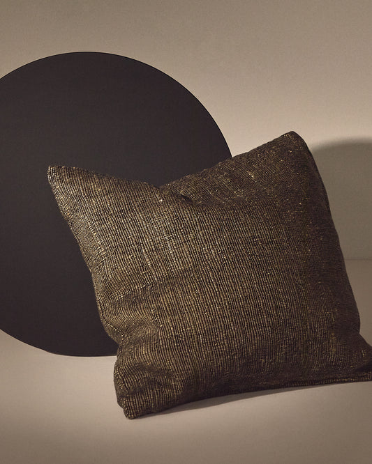 Machiel cushion cover in black and white viscose jacquard 50 x 50 cm