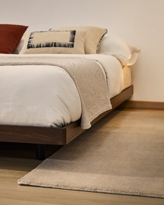 Norlen bed base in walnut veneer with dark finish for 180 x 200cm mattress FSC Mix Credit