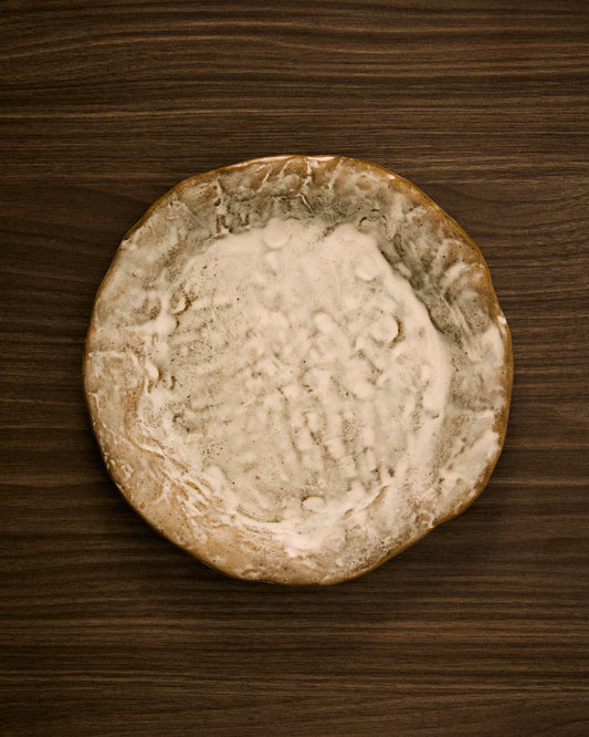 Alenia brown ceramic dessert plate