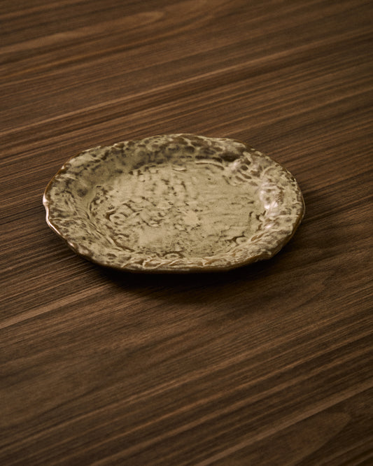 Alenia brown ceramic dessert plate