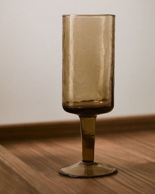 Obila wine glass made of brown recycled glass