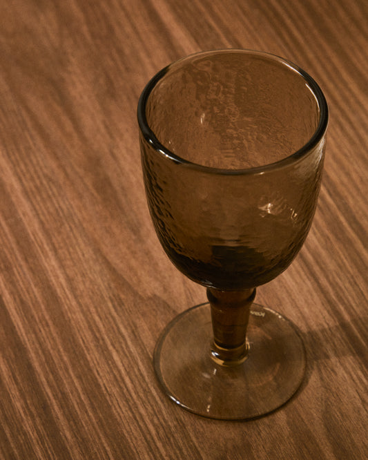 Sileia wine glass made of brown recycled glass