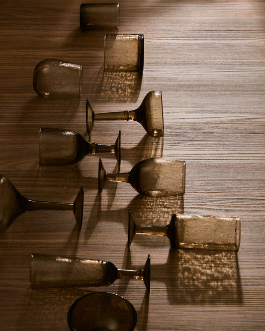 Sileia cup made of brown recycled glass