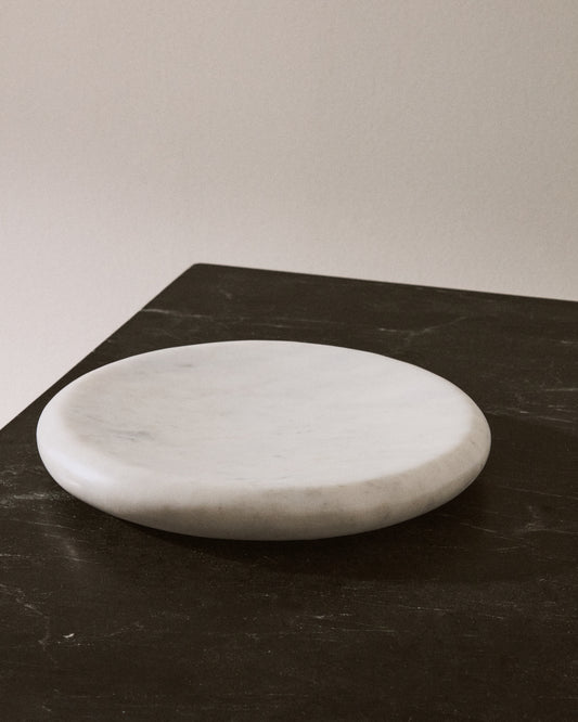 Obena tray in white marble Ø 20 cm