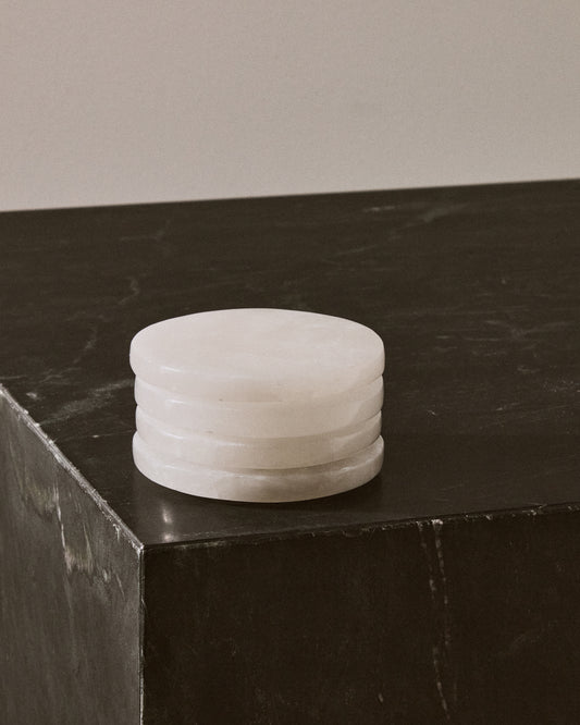 Noreli set of 4 alabaster coasters