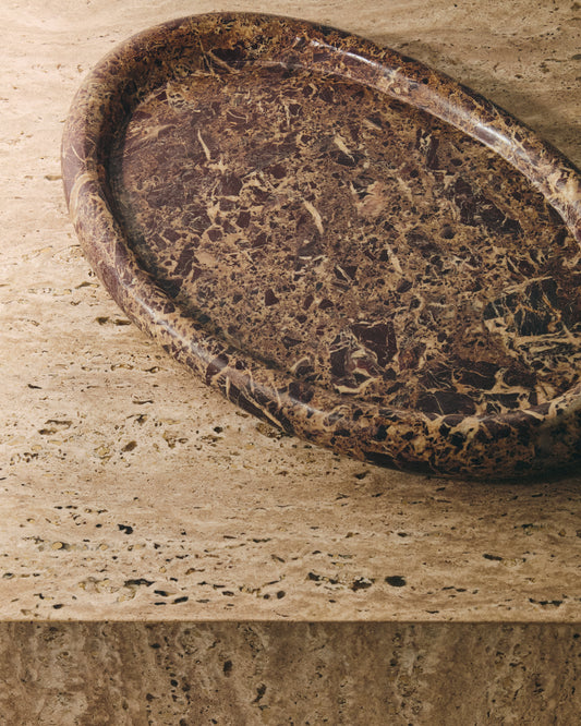 Lenorel tray in maroon marble 43 x 28 cm