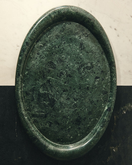 Lenorel tray in green marble 43 x 28 cm