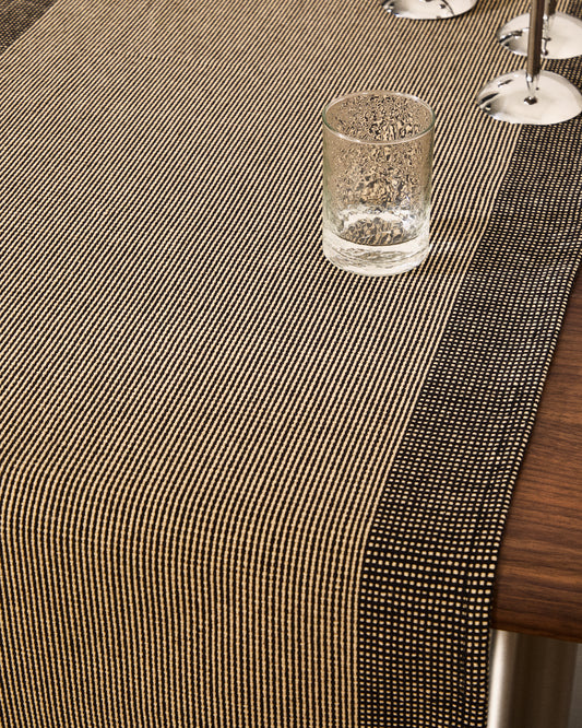 Briven black 100% cotton table runner 50 x 150cm