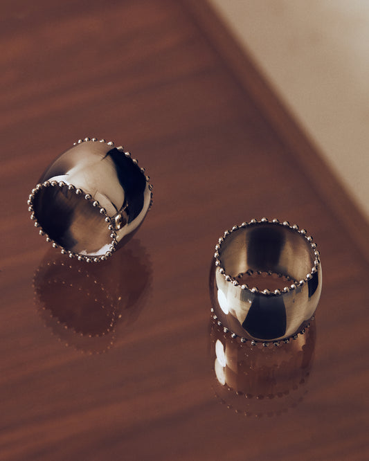 Nirela set of 2 stainless steel napkin rings