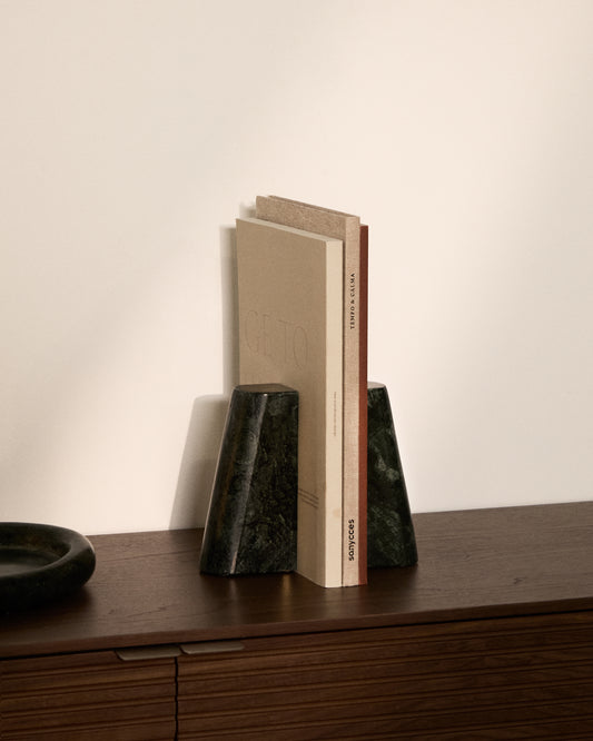 Serela bookend in green marble