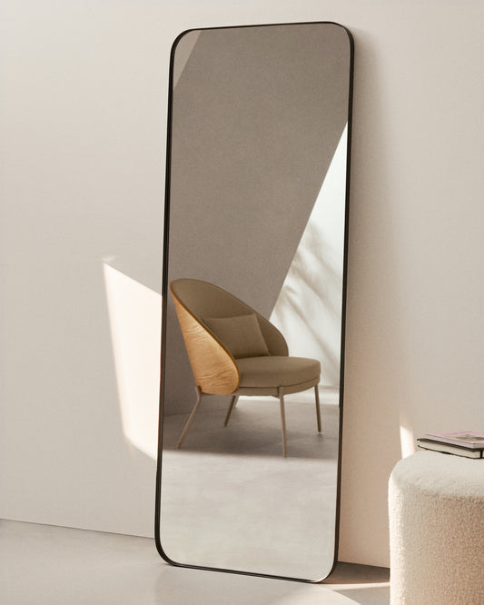 Marco black metal mirror 30 x 100cm