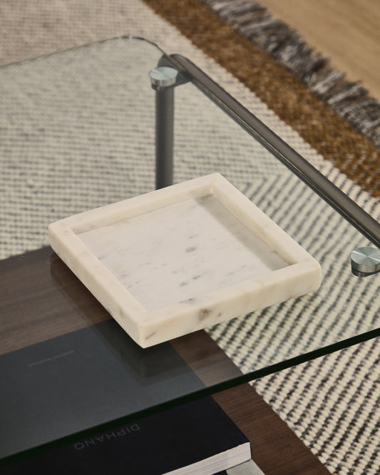 Serela tray in white marble 35 x 35 cm