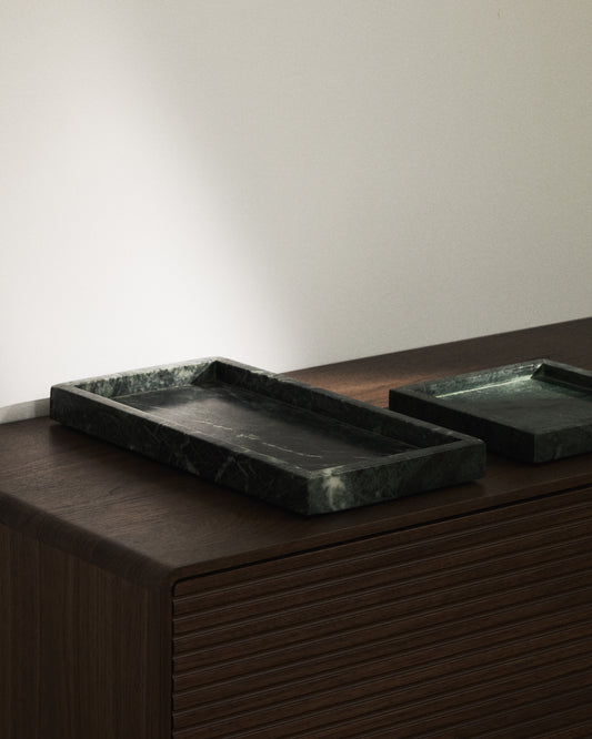 Serela tray in green marble 18 x 18 cm