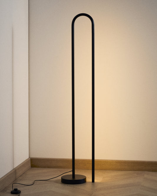 Bow black aluminium floor lamp