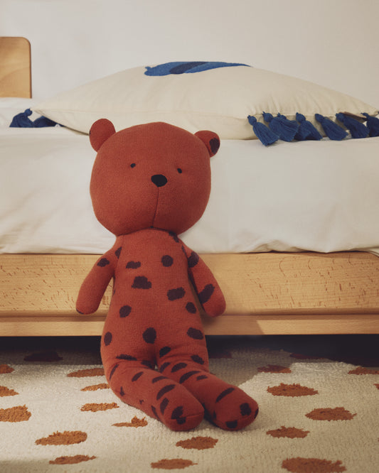 Tandani orange knitted cheetah soft toy