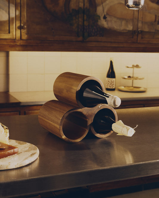 Sesilu small bottle rack in FSC 100% acacia wood