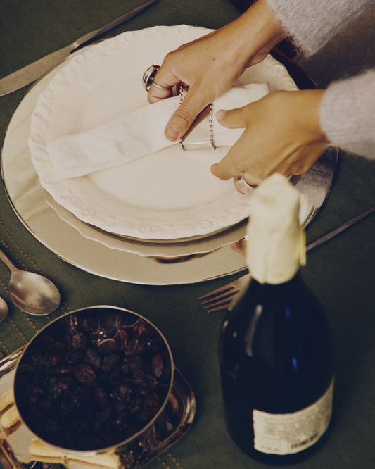 Pals de 2 serviettes, 100% white linen