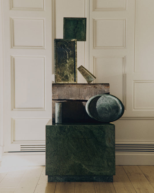 Serela tray in green marble 18 x 18 cm