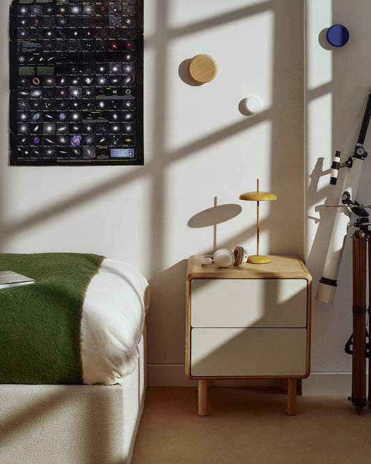 Anielle solid and ash veneer bedside table 50 x 58,4 cm