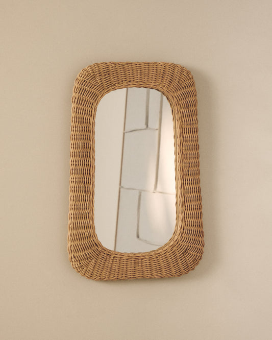Zilna rattan mirror 38 x 59cm